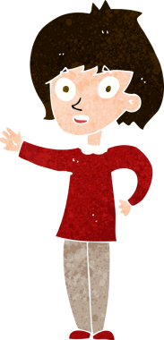 Bir insan tarafından çizilmiş mutlu bir kadın.