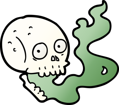 Bir insan tarafından çizilmiş perili kafatası.