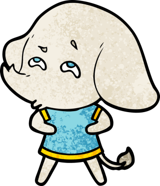 Bir insan tarafından çizilmiş karikatür fili