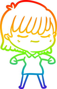 gökkuşağı gradyan çizimi bir insan tarafından çizilmiş bir karikatür kadın