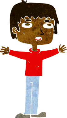 bir insan tarafından çizilmiş sinirli bir adam.