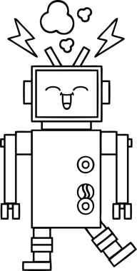 Bir insan tarafından çizilmiş robot çizimi