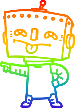 gökkuşağı gradyan çizgisi bir insan tarafından çizilmiş robot çizgi