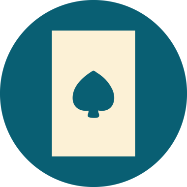 Bir insan tarafından çizilmiş maça asının ikonik dövme şekli