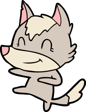 Bir insan tarafından çizilmiş dost canlısı bir kurt.