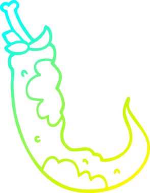 Bir insan tarafından çizilmiş kırmızı sıcak kırmızı kırmızı biber çizgi çizimi