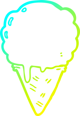 Bir insan tarafından çizilmiş dondurmanın soğuk gradyan çizgisi.