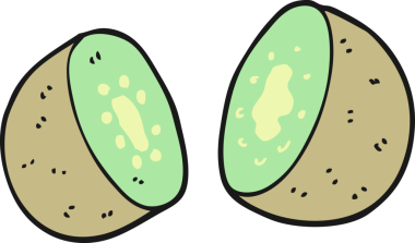 Bir insan tarafından çizilmiş bir kivi.