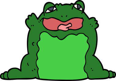 Bir insan tarafından çizilmiş çizgi film karakurbağası.