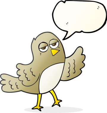 Bir insan tarafından çizilmiş serbest konuşma balonu karikatür kuşu