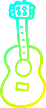 Bir insan tarafından çizilmiş bir karikatür gitarının soğuk gradyan çizimi