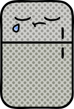 Bir insan tarafından çizilmiş buzdolabı karikatürü.