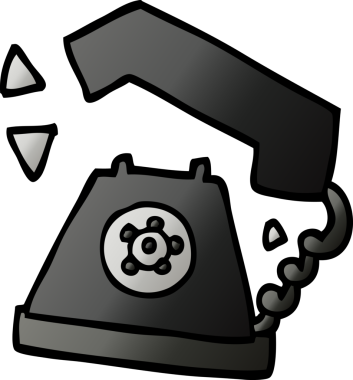 bir insan tarafından çizilmiş karalama retro telefon.