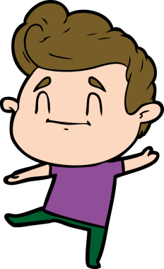 Bir insan tarafından çizilmiş mutlu çizgi film adamı.