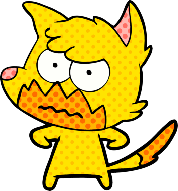 Bir insan tarafından çizilmiş tilki çizgi film karakteri