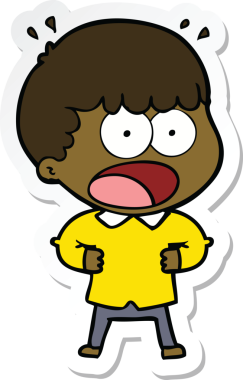 Bir insan tarafından çizilmiş bir karikatür çıkartması.