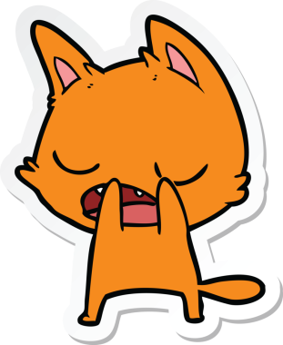 Bir insan tarafından çizilmiş konuşan kedi karikatürü.