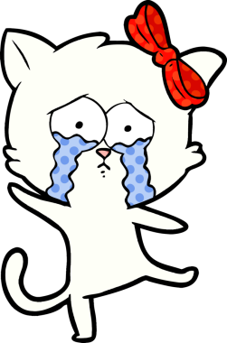 Bir insan tarafından çizilmiş çizgi film kedisi.