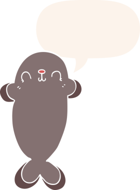 bir insan tarafından çizilmiş, konuşma baloncuklu karikatür mührü.