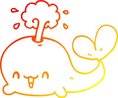 Bir insan tarafından çizilmiş karikatür balinası çizimi