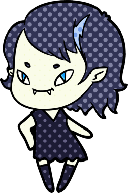 Bir insan tarafından çizilmiş havalı vampir kız çizgi filmi