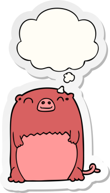 Düşünce baloncuğu insan tarafından çizilmiş bir çıkartma olan çizgi film yaratığı.