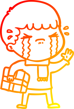 Bir insan tarafından çizilmiş ağlayan bir çizgi film karakteri çizimi.