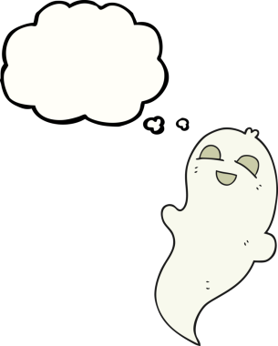 Serbest çizim düşünce baloncuğu cadılar bayramı hayaleti bir insan tarafından çizildi