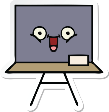 Bir insan tarafından çizilmiş şirin bir karikatür çıkartması.