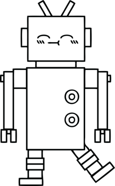 Bir insan tarafından çizilmiş robot çizimi
