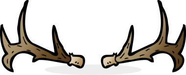 Bir insan tarafından çizilmiş karikatür boynuzları.