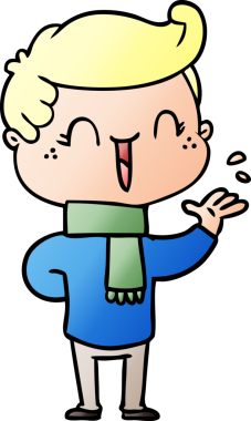 Bir insan tarafından çizilmiş gülen çocuk.