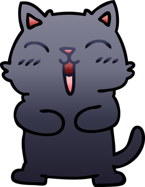 bir insan tarafından çizilmiş gölgeli siyah kedi.