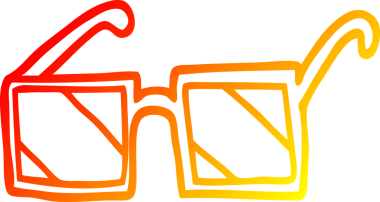 Bir insan tarafından çizilmiş karikatür kare güneş gözlüğü çizimi