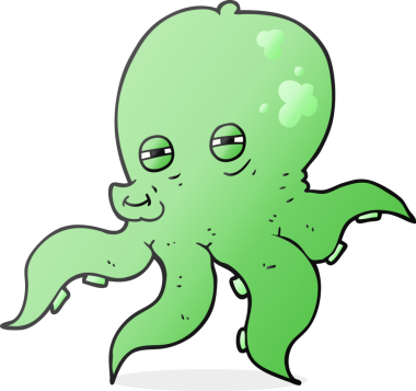 Bir insan tarafından çizilmiş serbest çizim ahtapot.