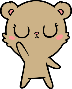 Bir insan tarafından çizilmiş barışçıl çizgi film ayısı.