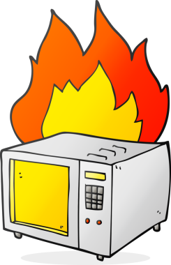 Bir insan tarafından çizilmiş serbest çizim mikrodalga fırın.