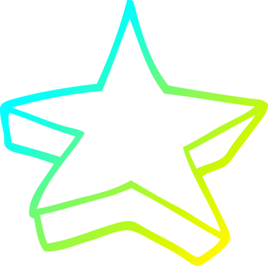 Bir insan tarafından çizilmiş bir çizgi film yıldızının soğuk gradyan çizimi