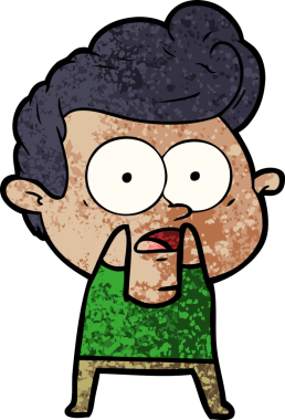 Bir insan tarafından çizilmiş çizgi film bakışlı adam.