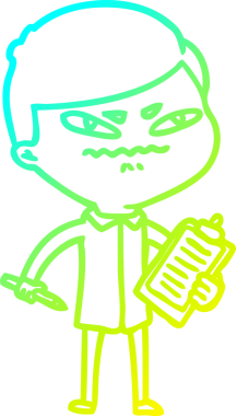 Bir insan tarafından çizilmiş kızgın bir adamın soğuk çizgi çizimi.