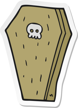 Bir insan tarafından çizilmiş cadılar bayramı tabutunun çıkartması.