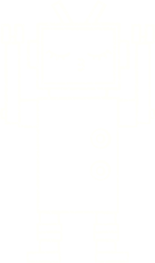 Bir insan tarafından çizilen robot tebeşiri.