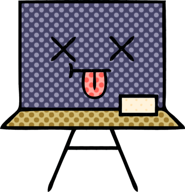 bir insan tarafından çizilmiş bir karatahtanın çizgi roman tarzı