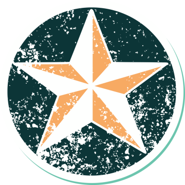 Bir insan tarafından çizilmiş bir yıldızın sembolik dövmeli görüntüsü