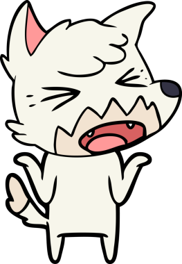 Bir insan tarafından çizilmiş kızgın çizgi film tilkisi.