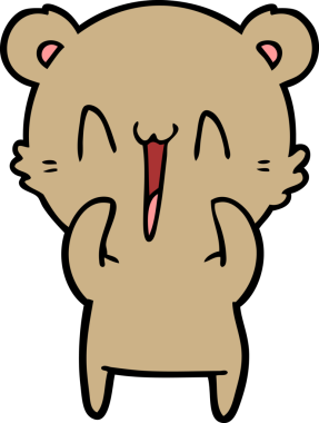 Bir insan tarafından çizilmiş mutlu ayı karikatürü