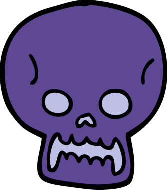 Bir insan tarafından çizilmiş cadılar bayramı kafatası karalaması.