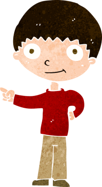 Bir insan tarafından çizilmiş mutlu çocuk çizgi filmi.