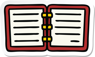 Bir insan tarafından çizilmiş açık günlük etiketi.