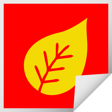 Bir insan tarafından çizilmiş bir sonbahar yaprağının kabuk soyma karikatürü